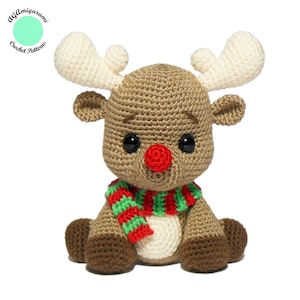 Christmas Crochet Reindeer PATTERN, Amigurumi Pattern PDF, Crochet Toy DIY image 2