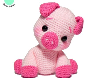 Pig Crochet PATTERN, Amigurumi Piglet Pattern PDF, Crochet Animal DIY