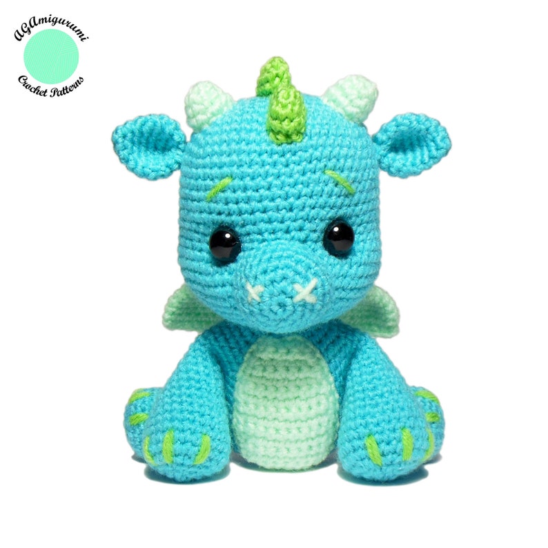 Crochet Dragon PATTERN, Amigurumi Pattern PDF, Crochet Toy DIY image 1