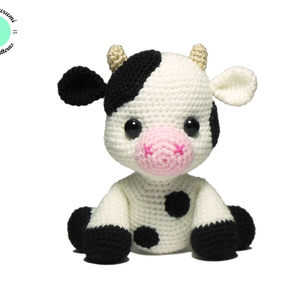 Crochet Cow PATTERN, Amigurumi Calf pattern PDF, Crochet Toy DIY