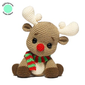 PATRÓN Reno Navidad Crochet, Patrón Amigurumi PDF, Juguete Crochet DIY imagen 1