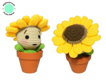 Crochet Sunflower PATTERN, Amigurumi Sunflower Doll PDF Pattern