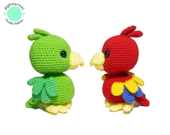Parrot Crochet PATTERN, Amigurumi PDF Pattern, Crochet Toy DIY