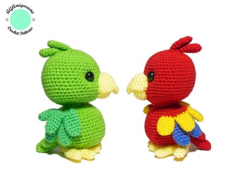 Parrot Crochet PATTERN, Amigurumi PDF Pattern, Crochet Toy DIY