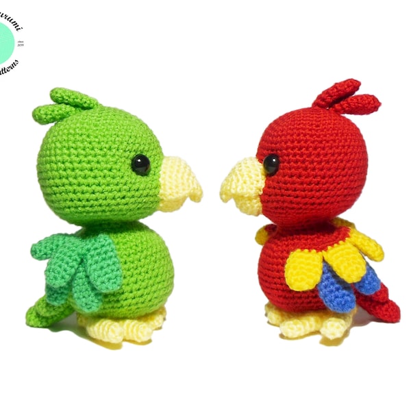Parrot Crochet PATTERN, Amigurumi PDF Pattern, Crochet Toy DIY
