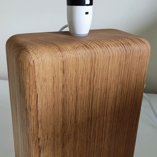 Oak Wooden Table Lamp Base handmade Oak Curved Lamp Base Etsy UK