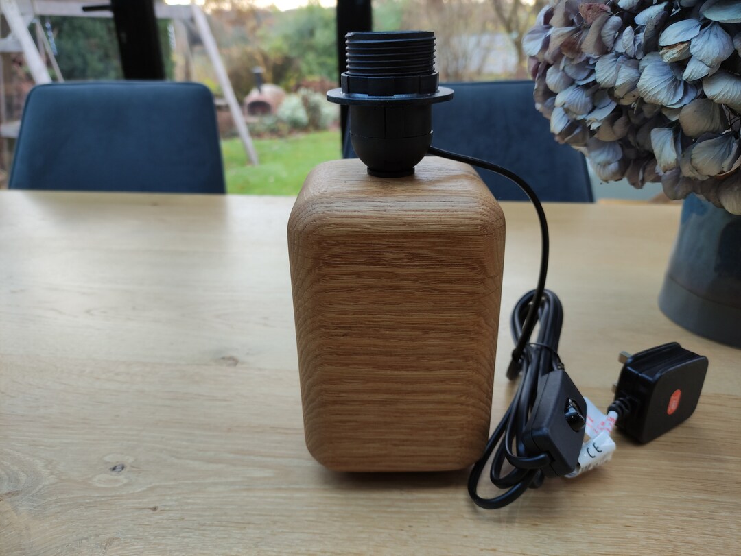 Oak Wooden Bedside/table Lamp Base handmade Oak Curved Lamp Base Etsy UK