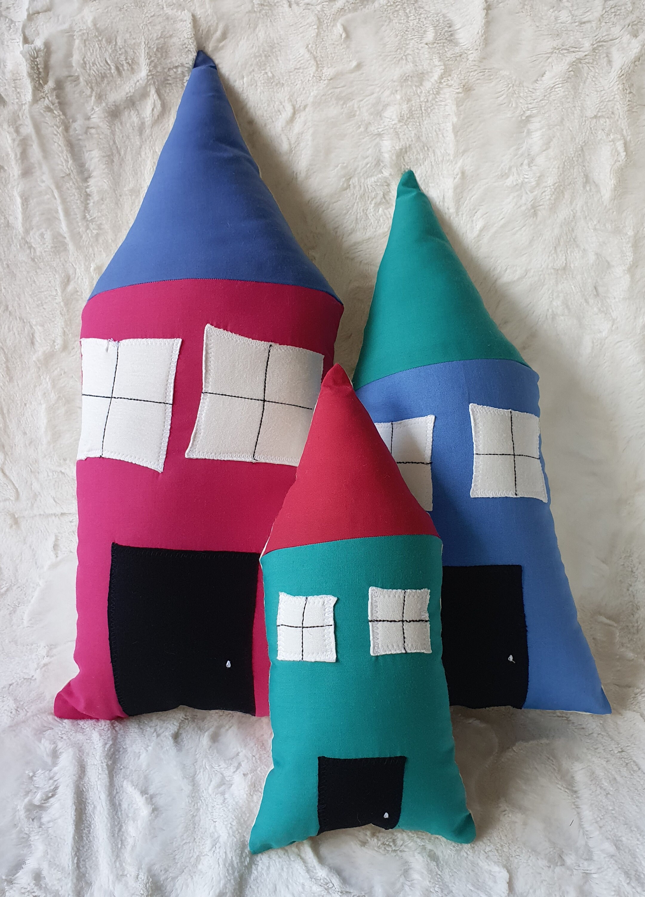 Wonky Window House Pillows Bright Pastels Owen Etsy