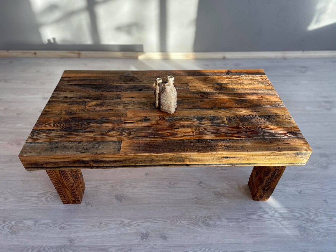 Reclaimed barn wood coffee table legs from old rafters Etsy