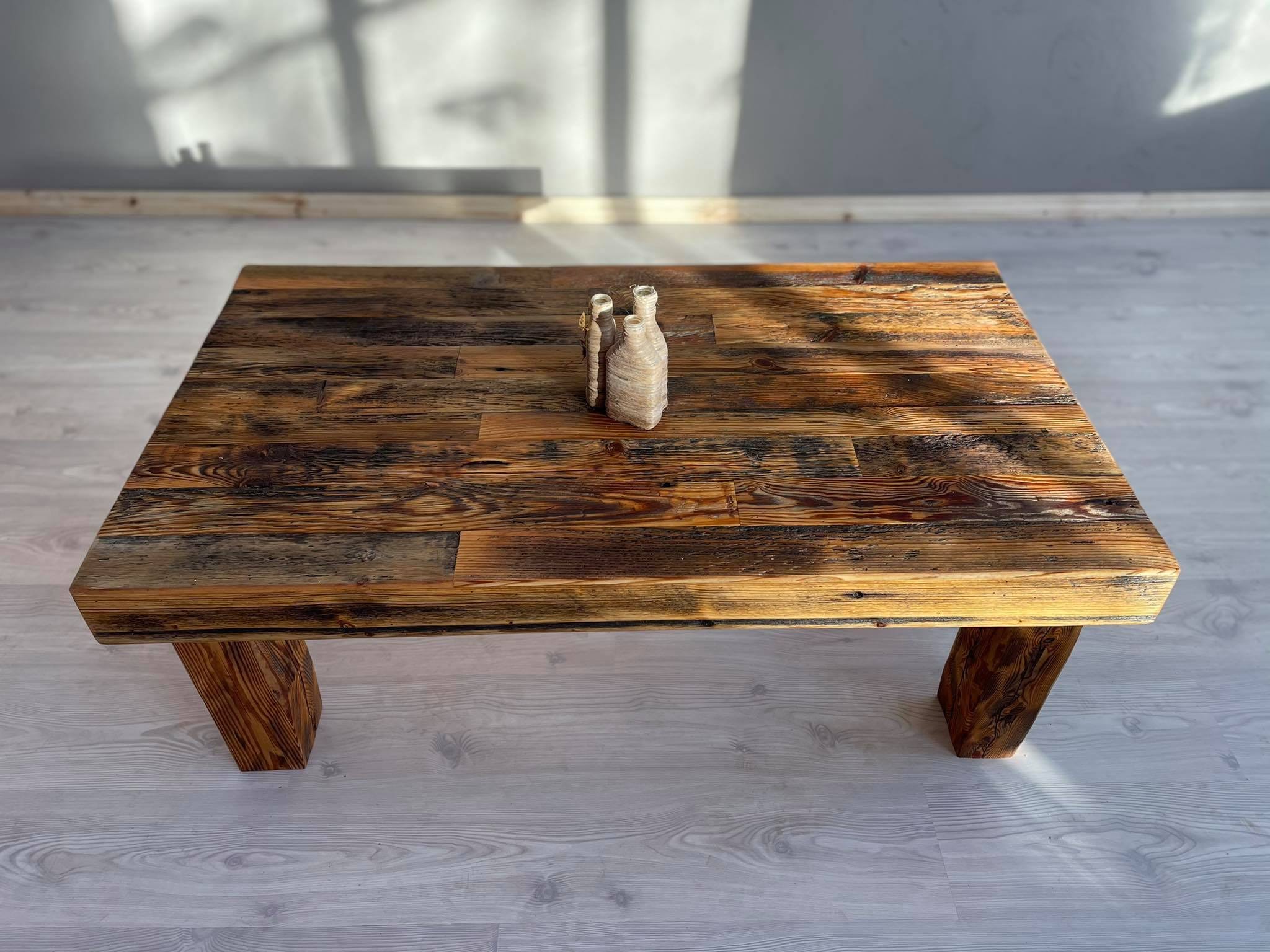 Reclaimed barn wood coffee table legs from old rafters Etsy