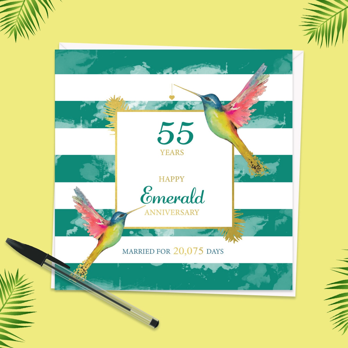 Happy 55th Anniversary Card Emerald - Etsy
