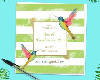 25th Daughter And Son In Law Anniversary Card Love Heart – Hunts England