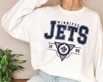 sweat-shirt de hockey des Jets de Winnipeg vintage des années 90, chemise ras du cou des Jets de Winnipeg, cadeau de hockey en jersey, chemise de fan de hockey