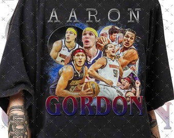 Vintage Aaron Gordon Graphic 90s Unisex T-shirt, Aaron Gordon Basketball Player Graphic Tee Collection, Vintage Unisex Basketball Tee.799