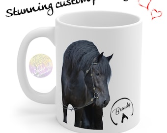 Horse Photo Mug, Custom Horse Mug, Horse Themed Present, Personalized Horse Coffee Mug, Custom Pet Mug, Custom Animal Mug, Horse Riding Gift