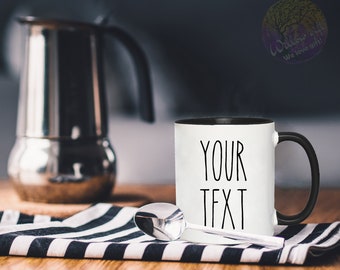 Rae Dunn Inspired Custom Font Text Mugs, Personalized Gift Ideas, Your Text Here, Custom Accent Mug, Personalized Gifts, Custom Text Mug