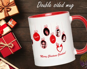 Personalized Christmas Mug With Photos, Customized Christmas Gift, Christmas Gift For Grandma, Unique Coffee Mug, Gifts For Mom Gift For Her