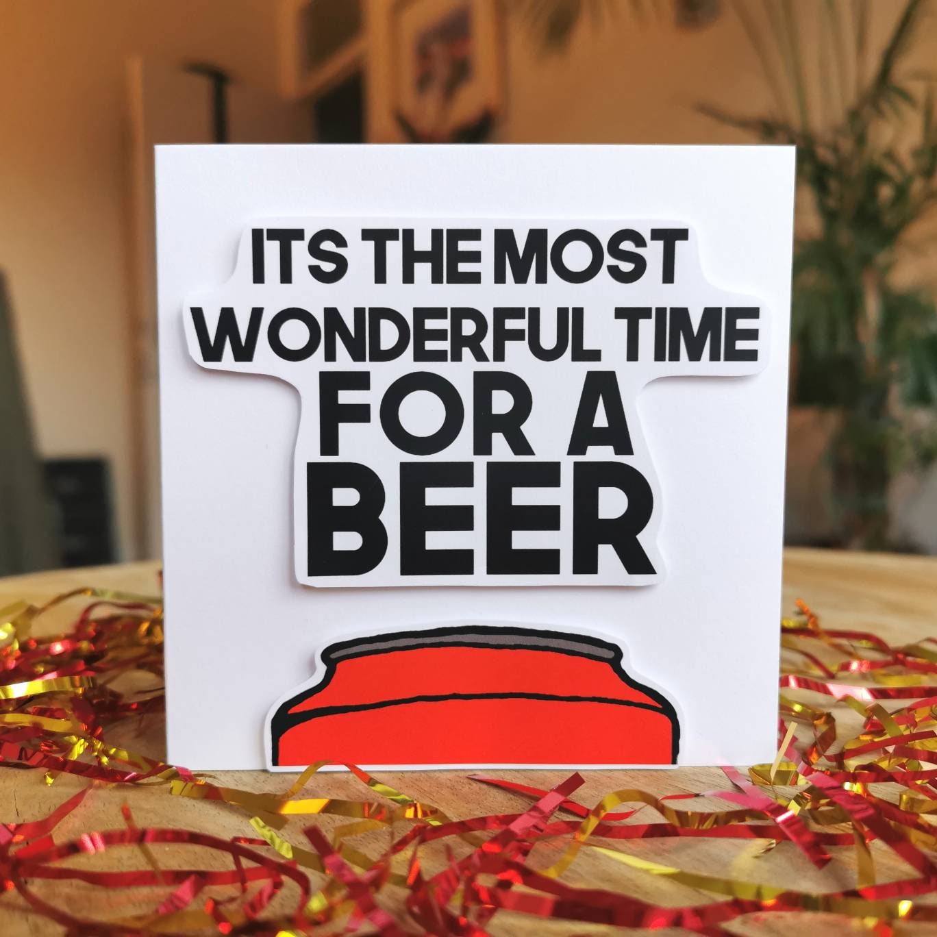 Wonderful Time for a BEER 3 x Blank Christmas Card Xmas | Etsy