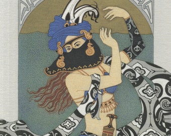 Fine Art Print - DANCER WITH DAGGER -  1001 Arabian Nights by Olga Dugina