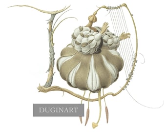 Fine Art Print - MUSICIAN with the HARP by Olga Dugina and Andrej Dugin