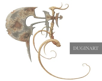 Fine Art Print - Vignette AXE 1 - from "The Brave Little Tailor" - by Olga Dugina and Andrej Dugin