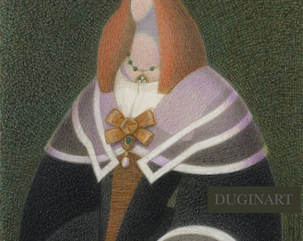 The Lady with Red Hair - original graphic work by Andrej Dugin