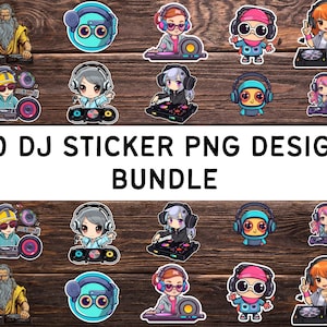 Dj Sticker Bundle | Beast Dj | Rottweiler DJ | Tierliebhaber | Musikliebhaber | Dj Sticker | Hunde Sticker | PNG | Sofort Download