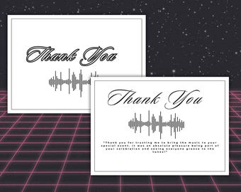 DJ Themed Thank You Card: Music Lover's Printable (Digital Download)