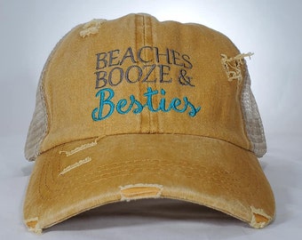 Beaches Booze & Besties Ponytail hat
