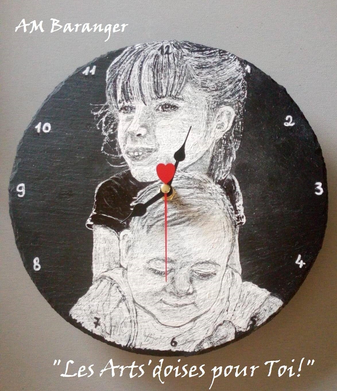 Horloge Ardoise Peinte