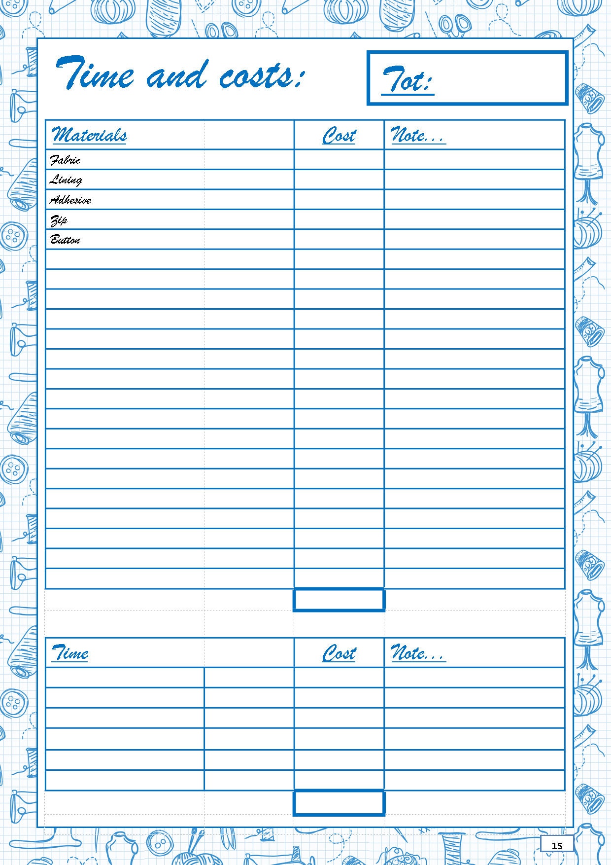 Sewing Planner, A4 Printable PDF, Sewing Project for Men and Women - Etsy