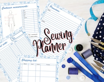 Naaiplanner, printbare PDF in A4-formaat, naaiproject voor mannen en vrouwen