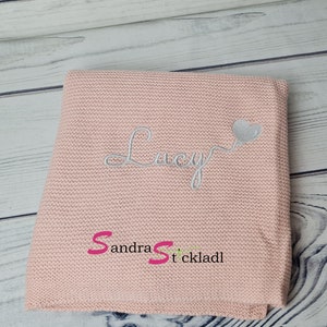 Baby blanket embroidered with name / knitted blanket personalized / gift for a birth image 8