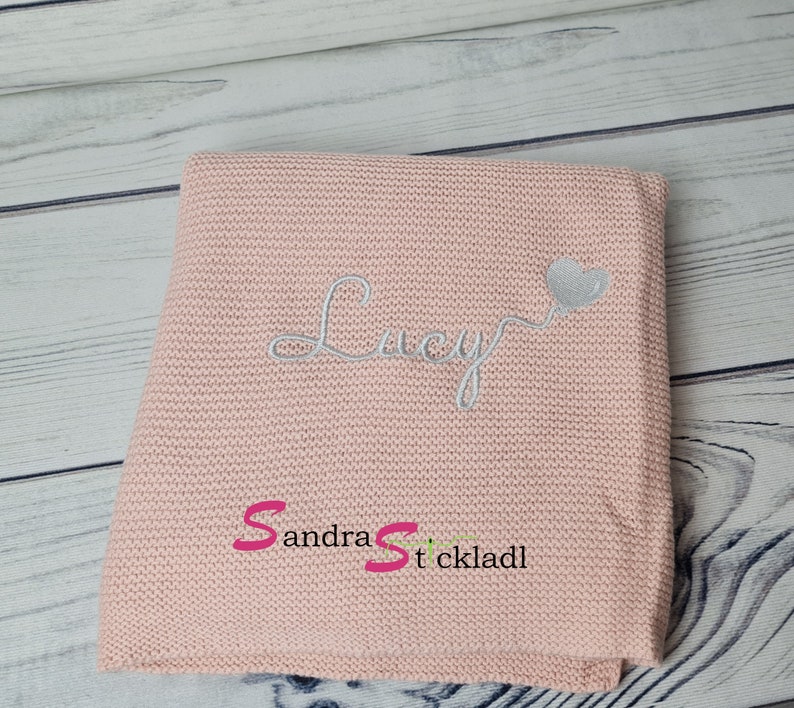 Baby blanket embroidered with name / knitted blanket personalized / gift for a birth image 8