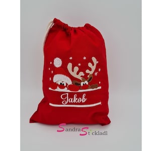Nikolaussäckchen personalisiert mit Namen / Geschenk Nikolaus / Stoffsäckchen bestickt Weihnachten / Weihnachtsgeschenk für Kinder
