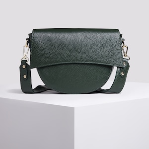 Sotti Leather Messenger Bag In Green
