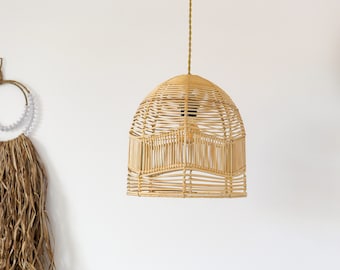 Handmade rattan pendant light ALOR | Wicker Kitchen lighting | Rattan chandelier | pendant lamp shade | Boho ceiling light | hanging lamp