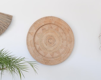 Large Wall decor plate 001 , wall hanging tray, boho wicker wall decor, natural seagrass wall hanging, wicker tray, large straw wall decor