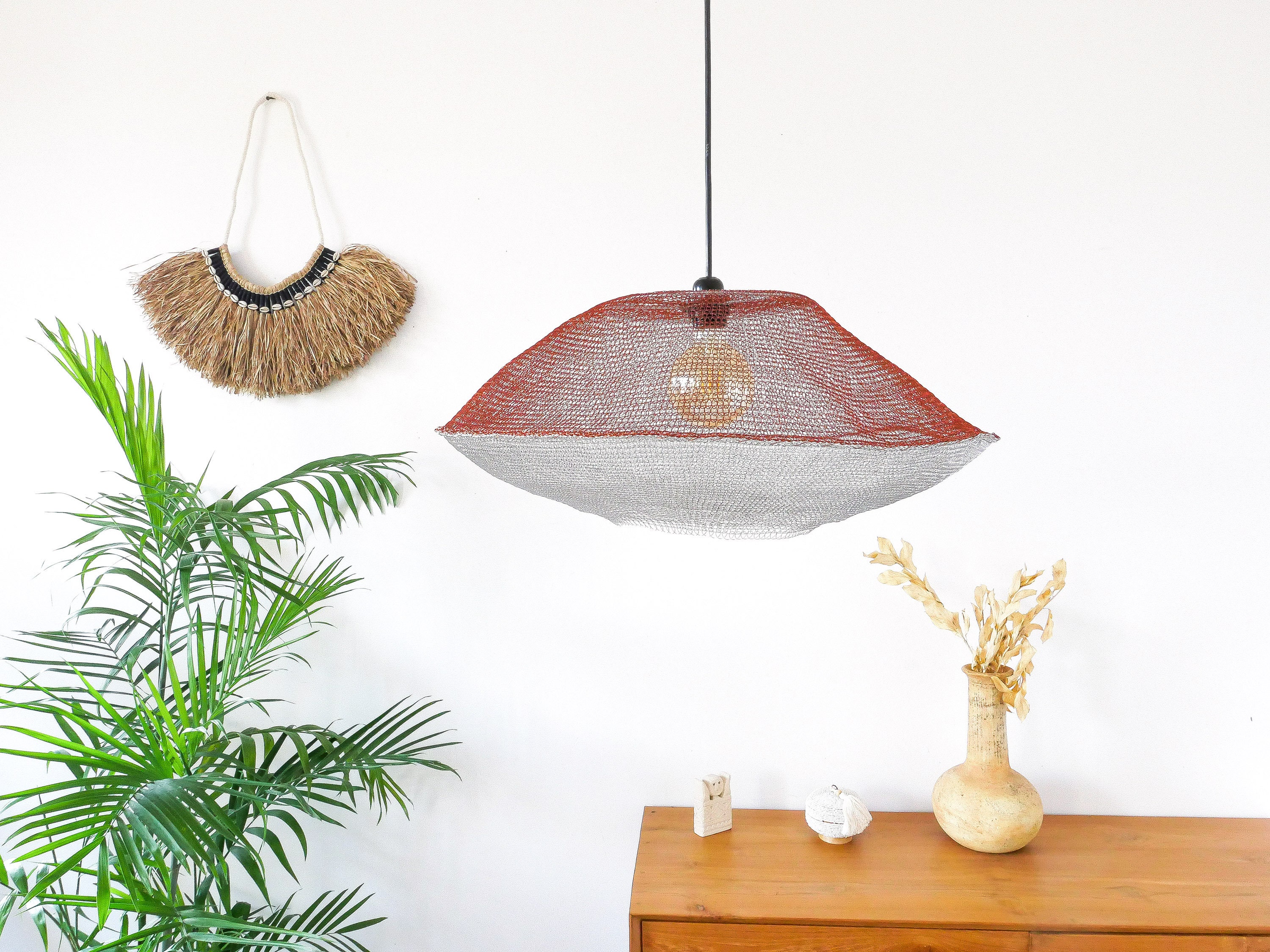 Wire crochet lampshades - learn to DIY pendant lights using wire