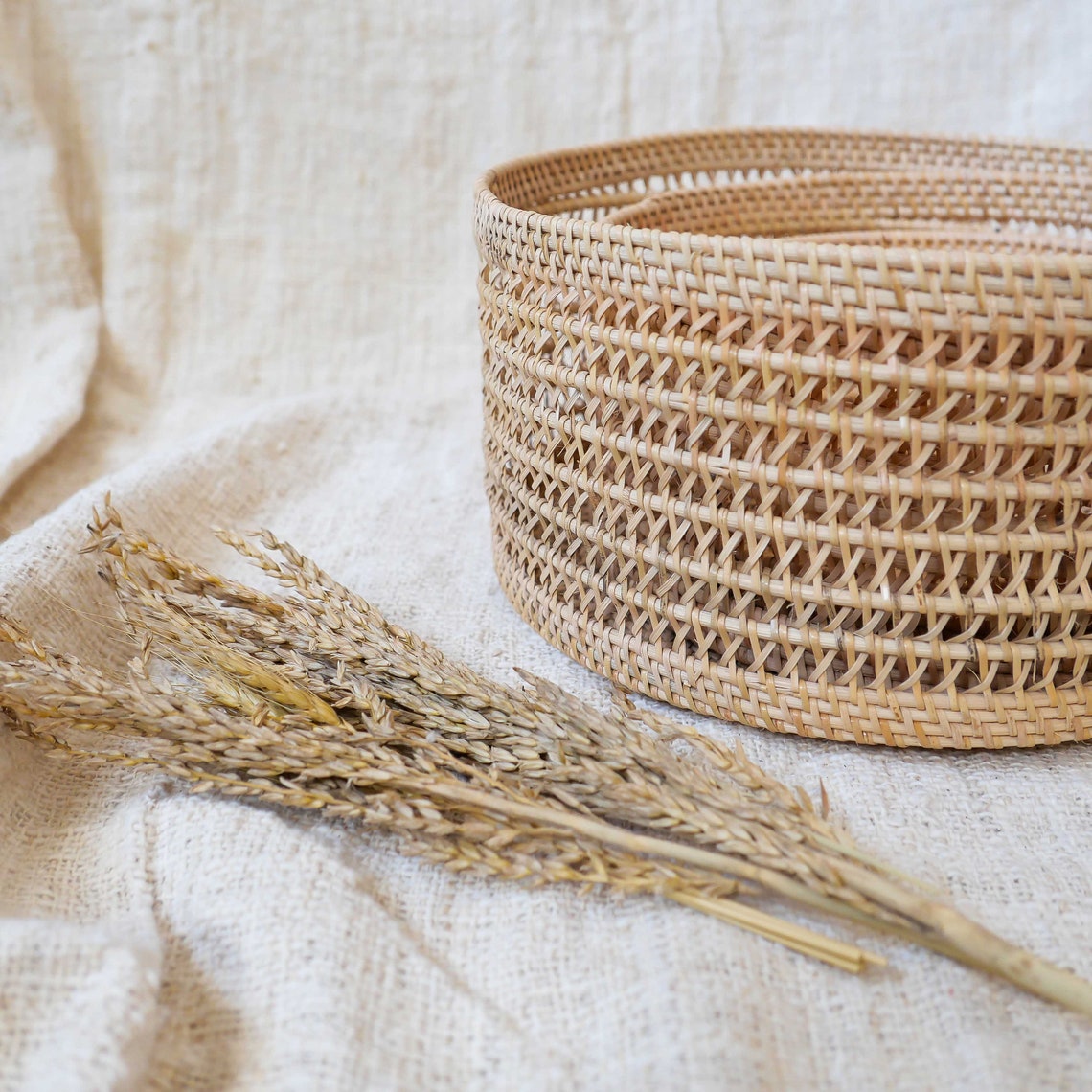 Juego de cestas de almacenamiento de ratán cofre de mimbre | Etsy