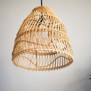 Handmade Rattan Lampshade BUNAKEN Kitchen Island Lighting Wicker Pendant Light Shade Moroccan Lamp Bedside Hanging Light Boho Deco image 8