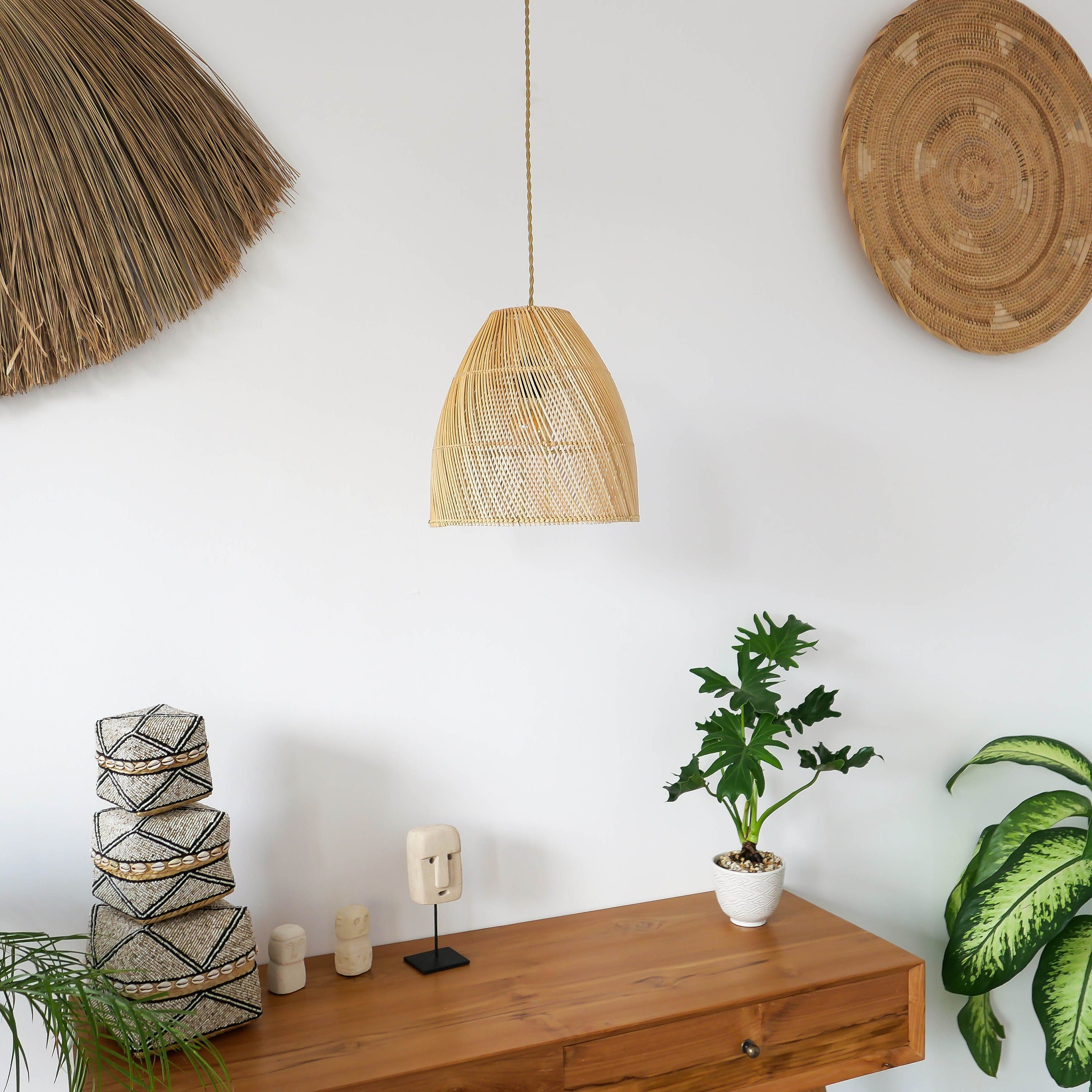 Handmade Rattan Lampshade SUMBA Bedroom Pendant Lighting Kitchen