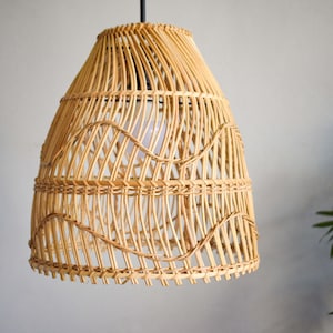 Handmade Rattan Lampshade BUNAKEN Kitchen Island Lighting Wicker Pendant Light Shade Moroccan Lamp Bedside Hanging Light Boho Deco image 3