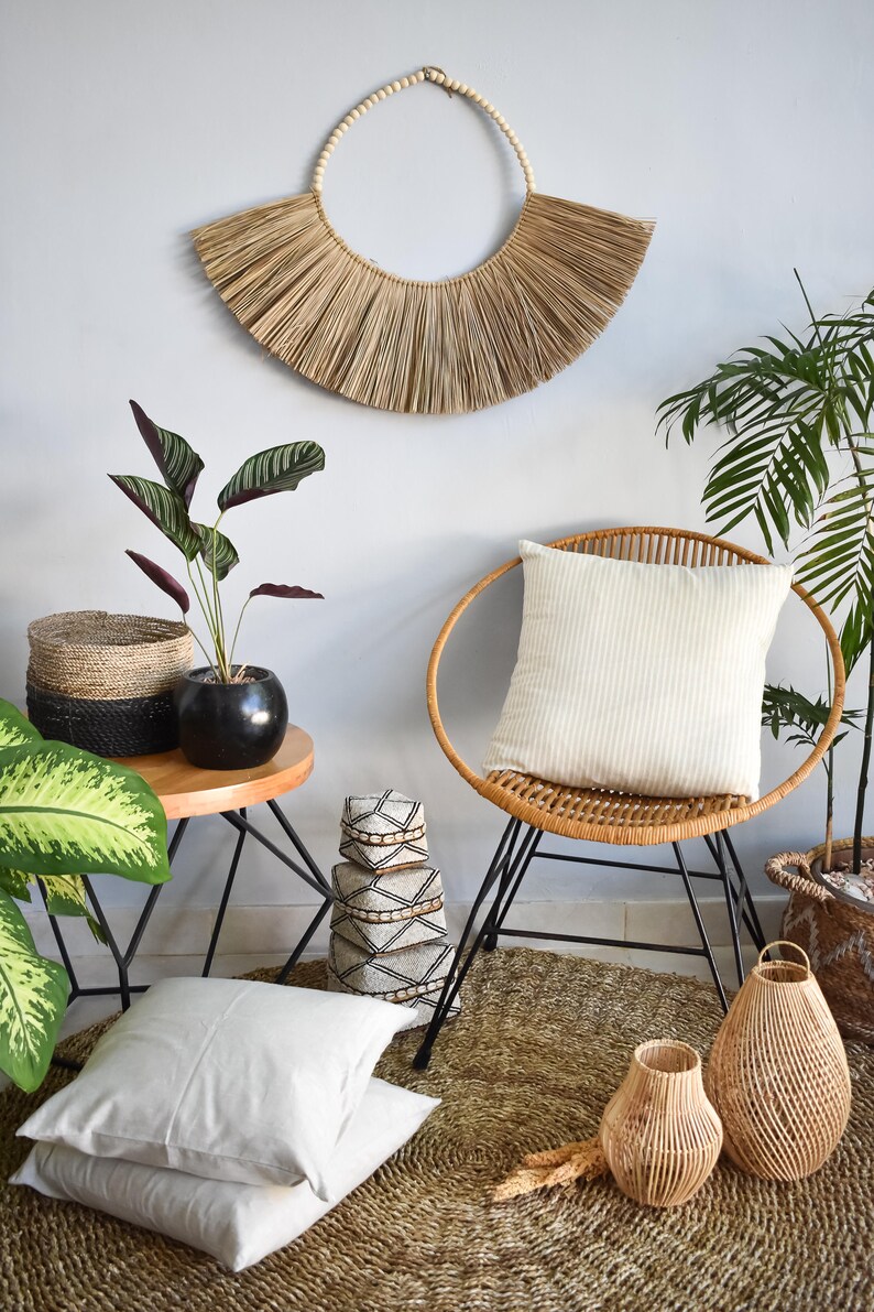 Raffia wall hanging natural colour seagrass wall decor Etsy