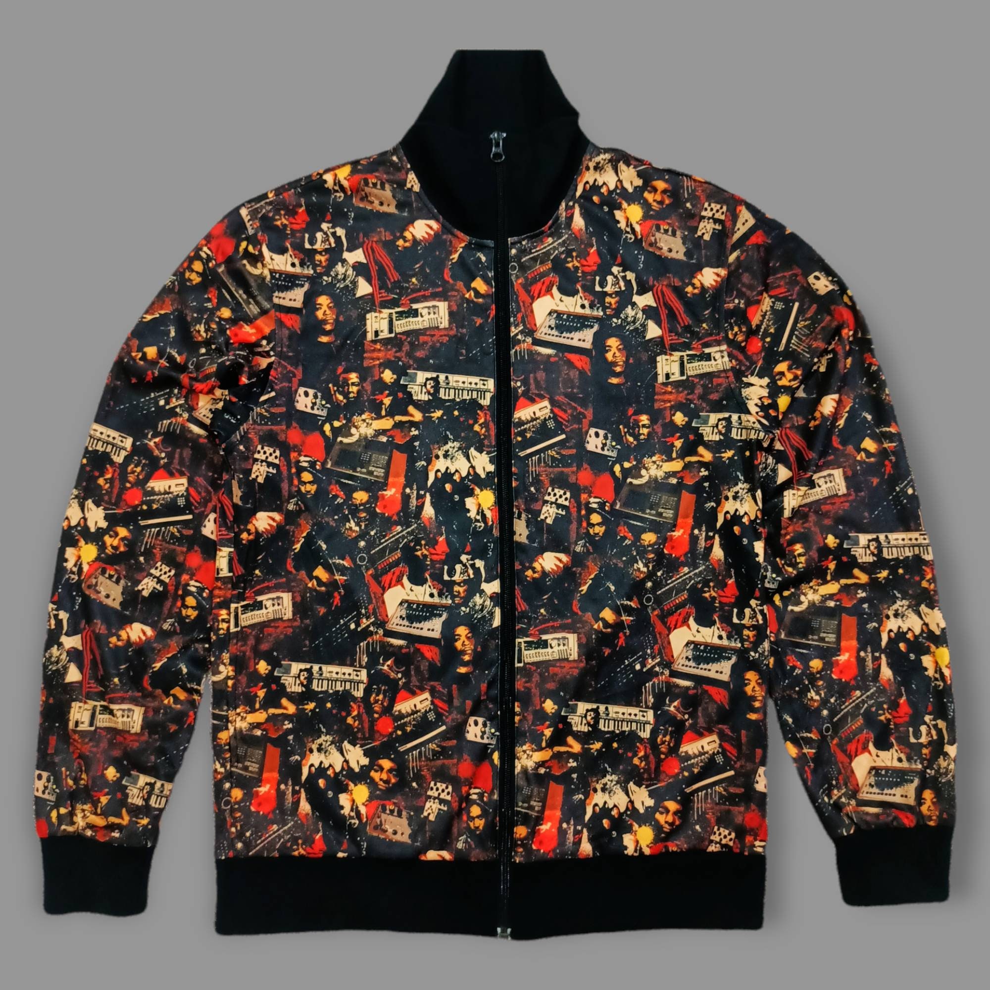 PU Sleeve Hip Hop Bomber Jacket Men Autumn Winter Streetwear