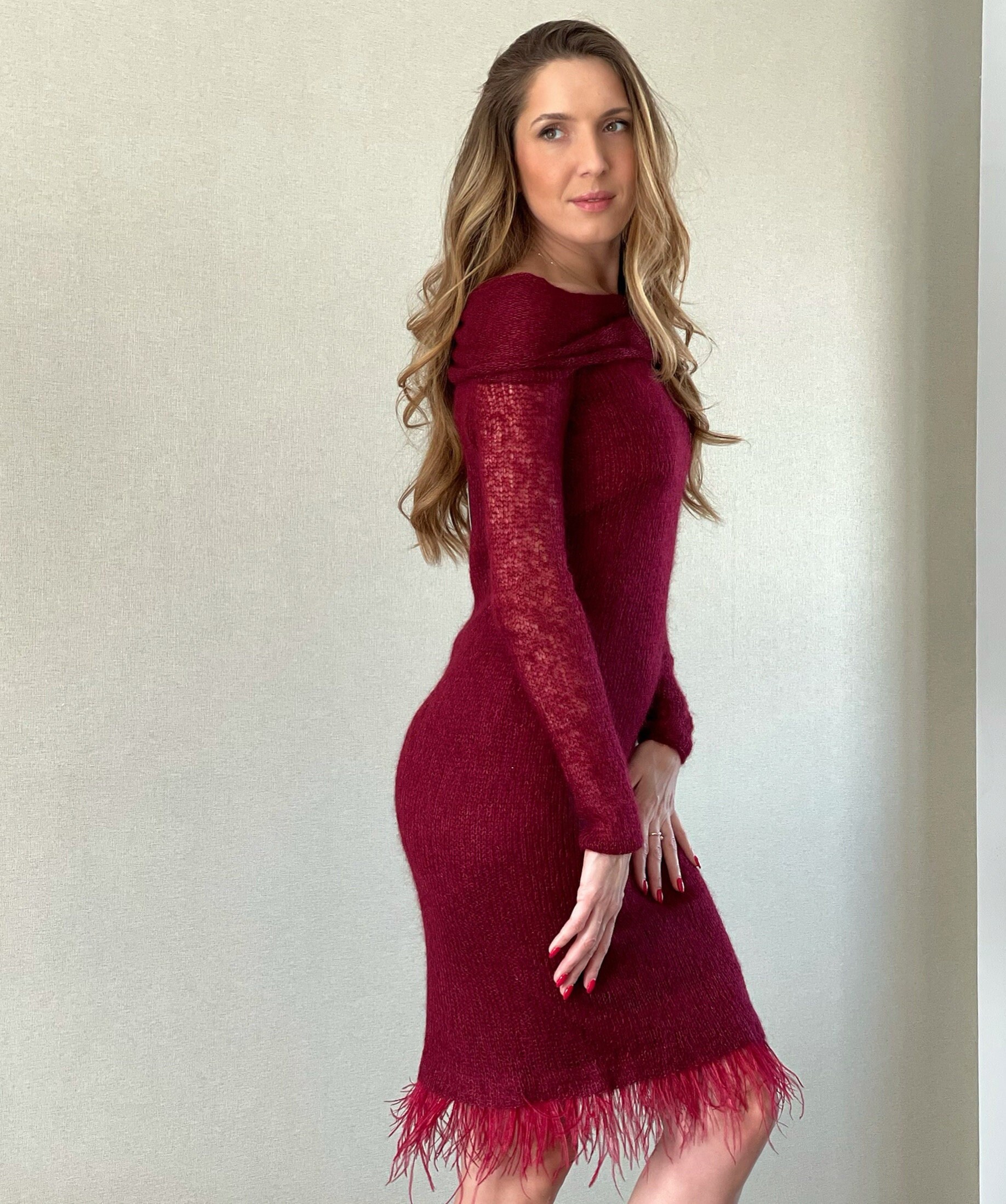 Hand Knitted Sweater Dress Mohair 