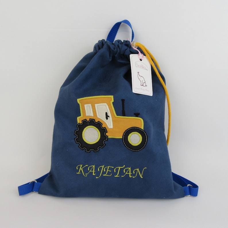 Backpack with a tractor backpack with a name gift for a boy, personalized backpack bag with a name personalized gift