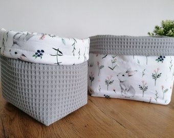 Handmade container for the changing table, organizer for the changing table, basket for cosmetics, diaper basket