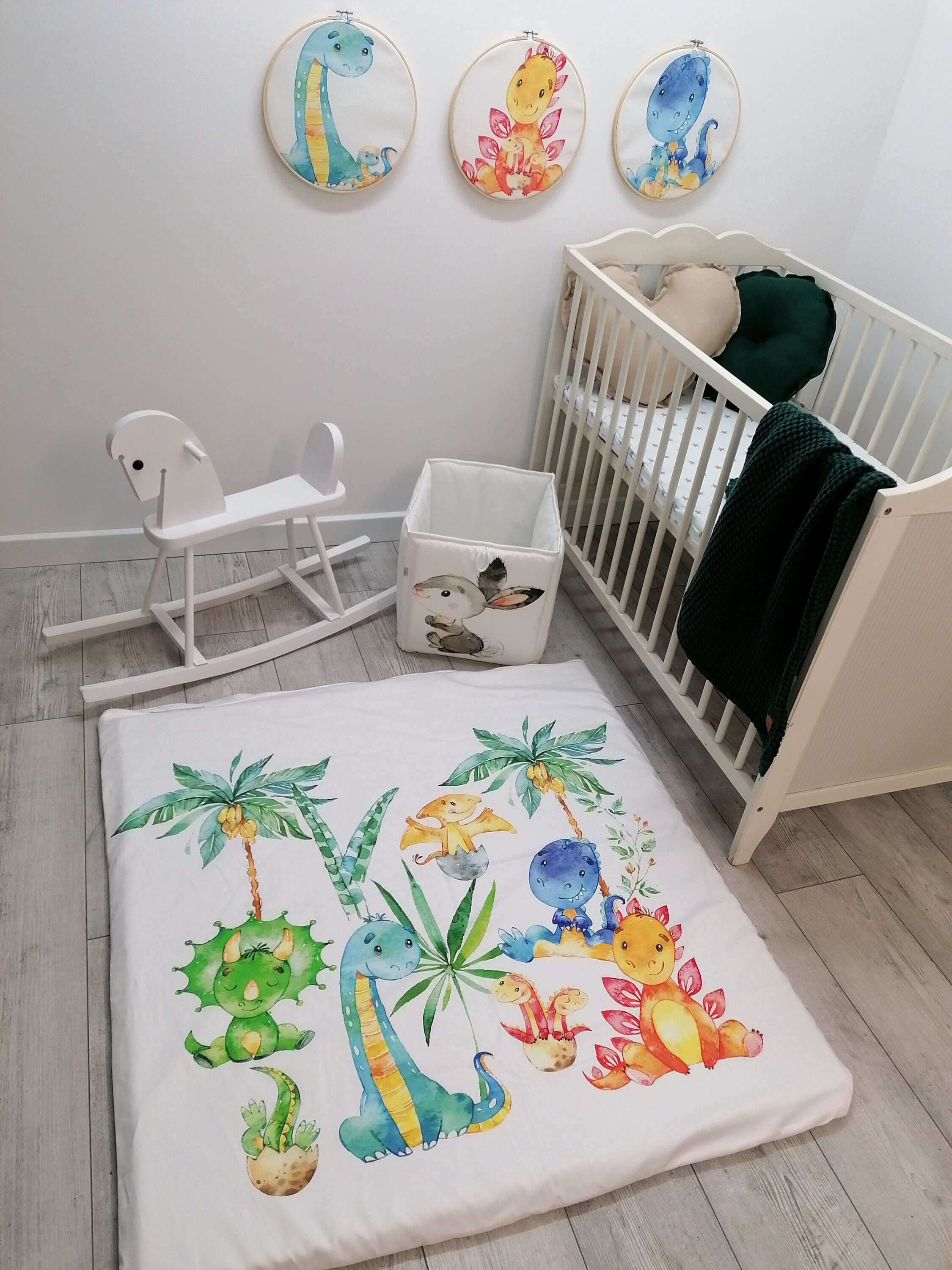 Dinosaur Play Mat Cotton Play Mat Mat With Removable Cover Etsy UK