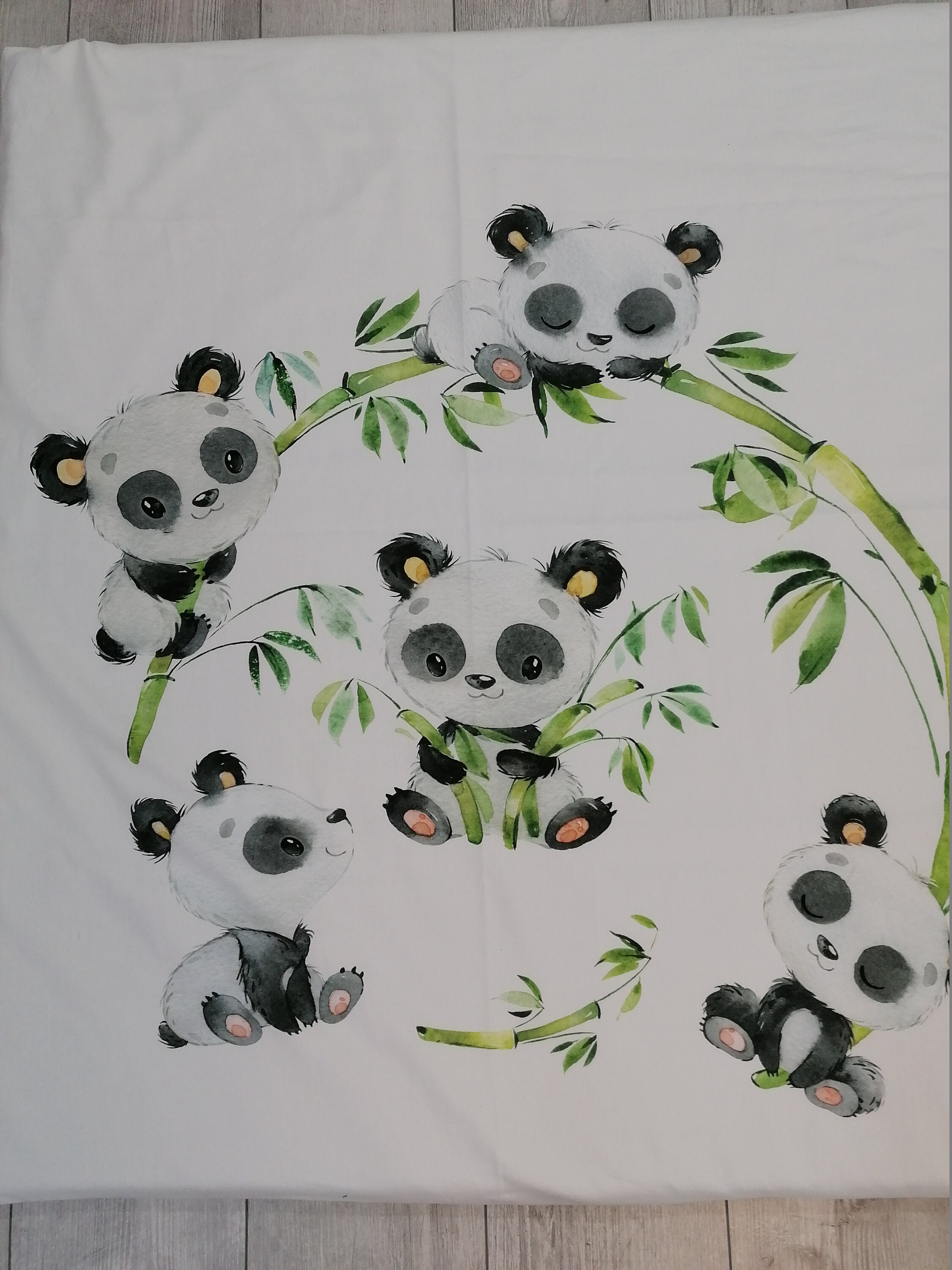 Panda Bears Play Mat, Cotton Play Mat, Mat With Removable Cover